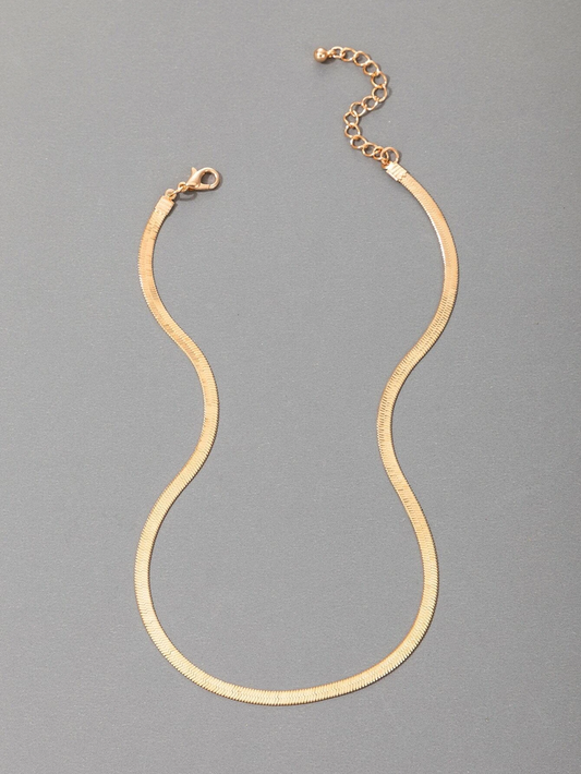 Gold Herringbone Necklace