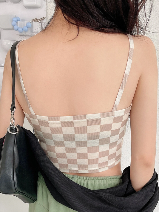 CARA Checkered Crop Top