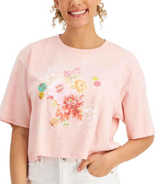 CLAIR Pink Floral Graphic Tee