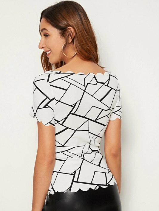 FAITH Geometric Blouse