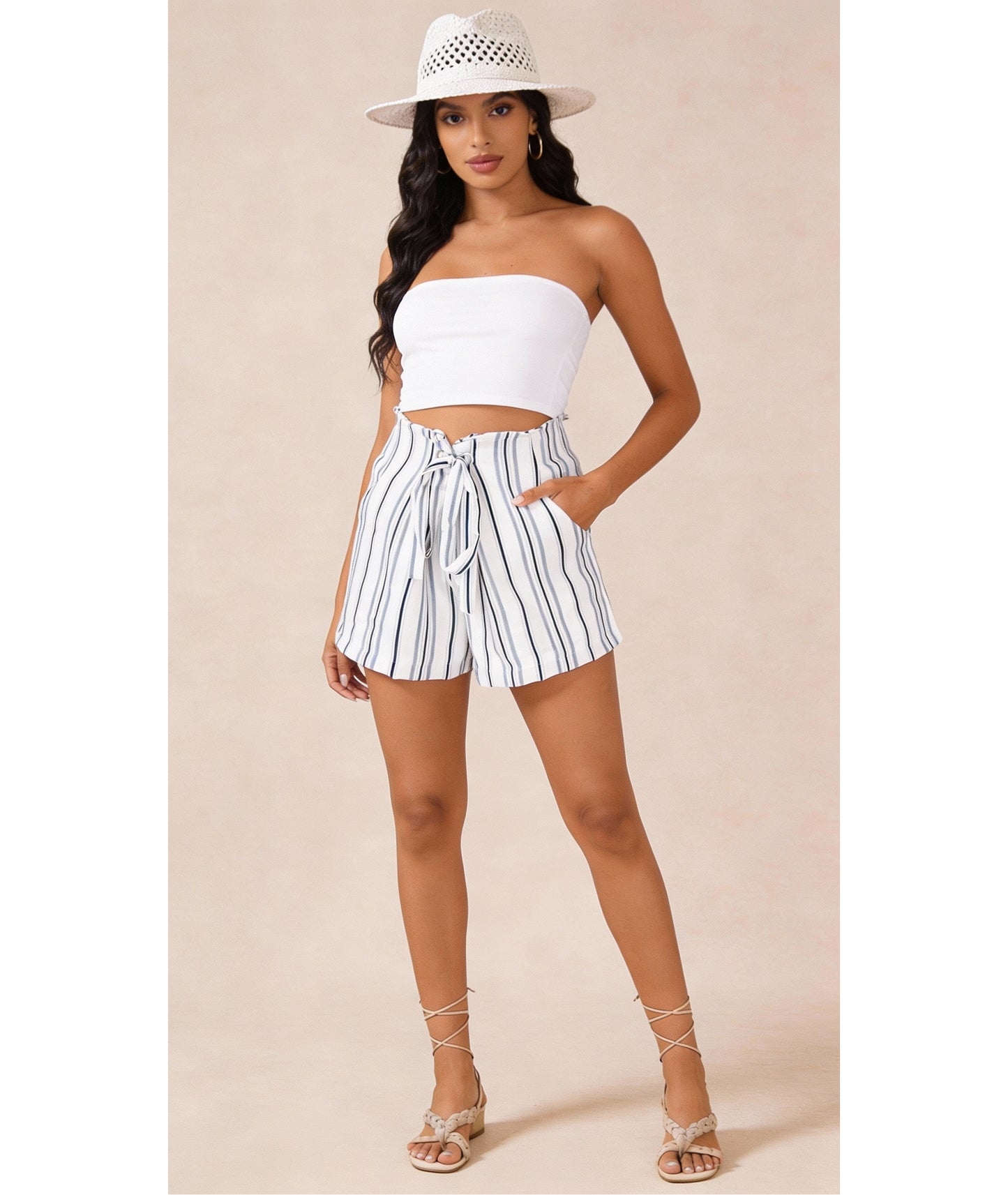 RYLAND Striped Shorts