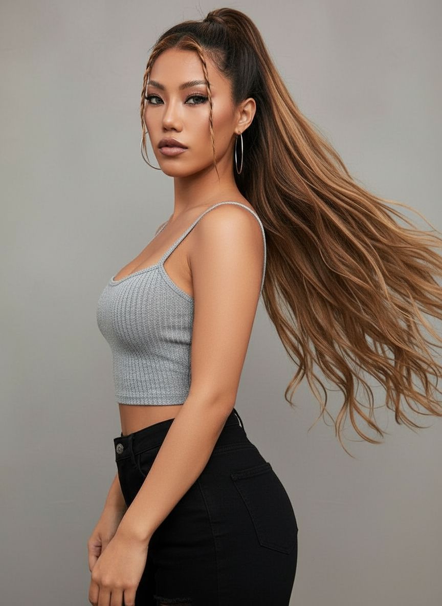 BEY Ribbed Gray Crop Tank