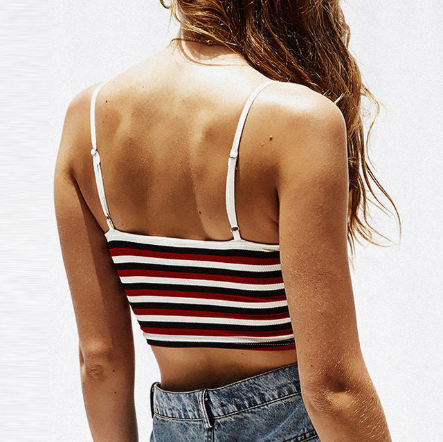 CHLOE Striped Crop Top