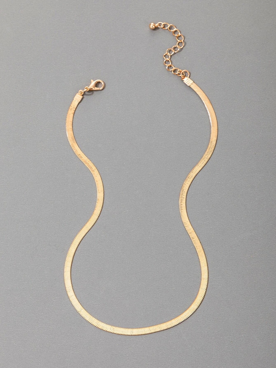 Gold Herringbone Necklace