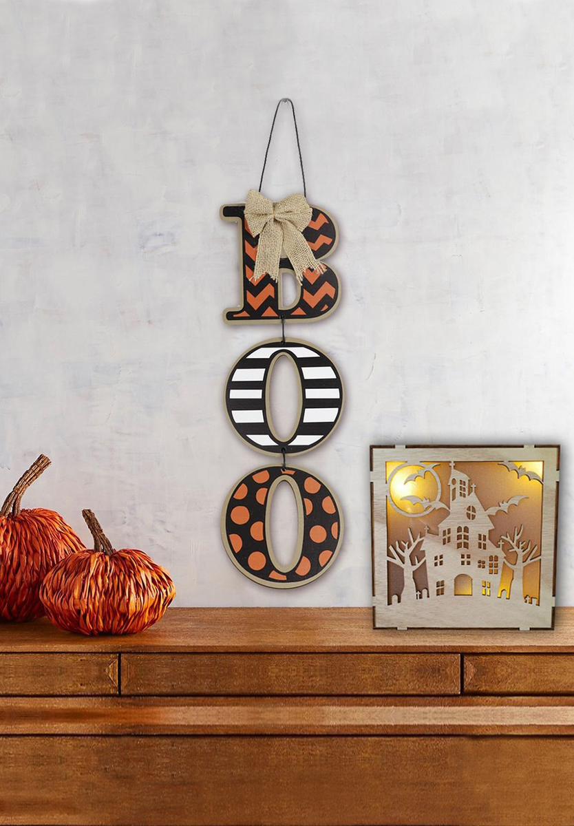 HALLOWEEN Wooden Boo Sign