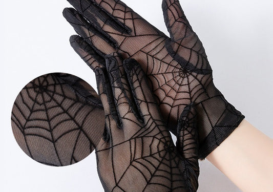 HALLOWEEN Lace Spiderweb Gloves
