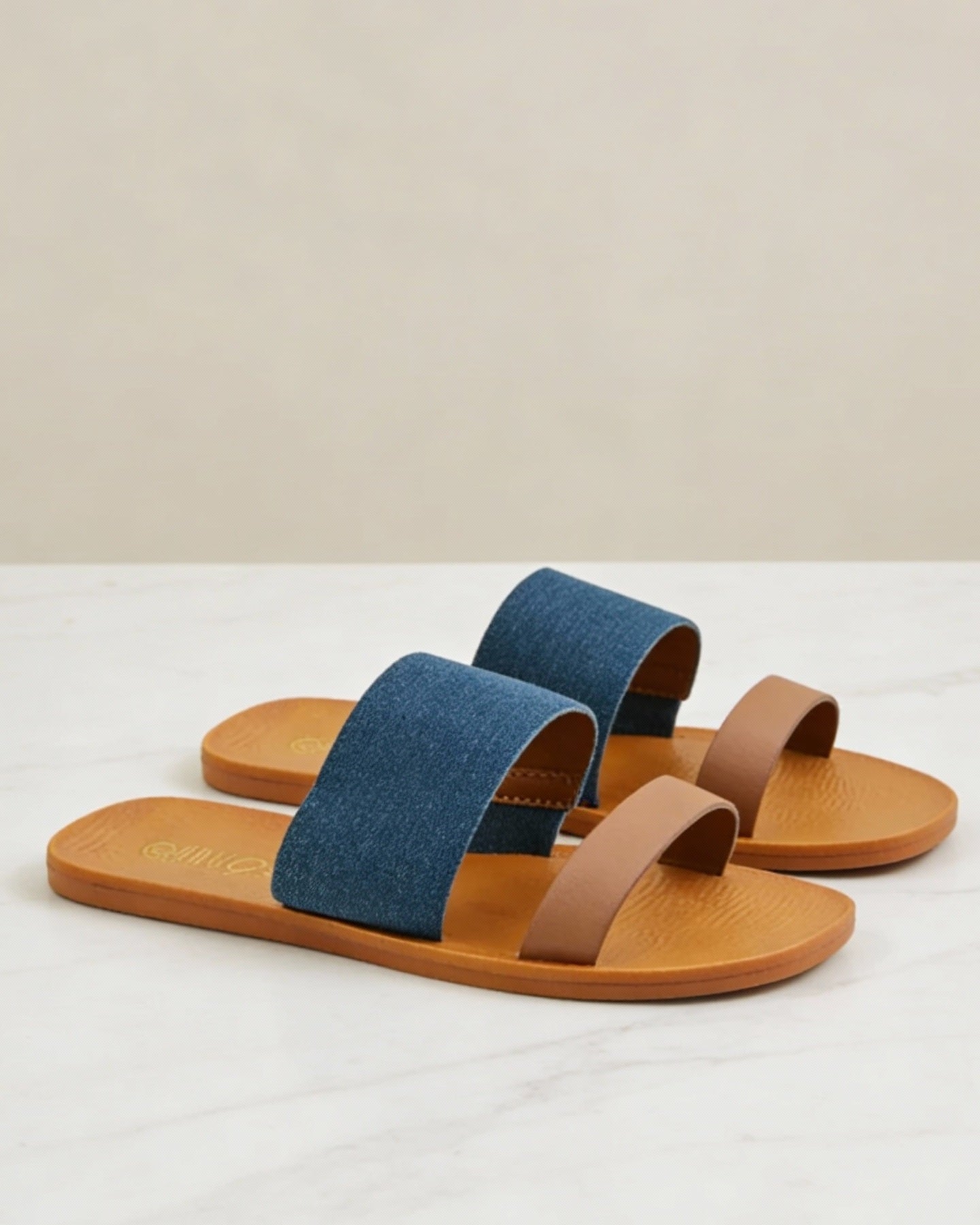 SELENA Denim Slide Sandals