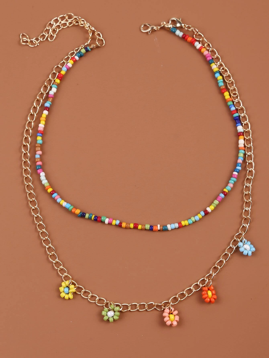 2pc Beaded Necklace Set