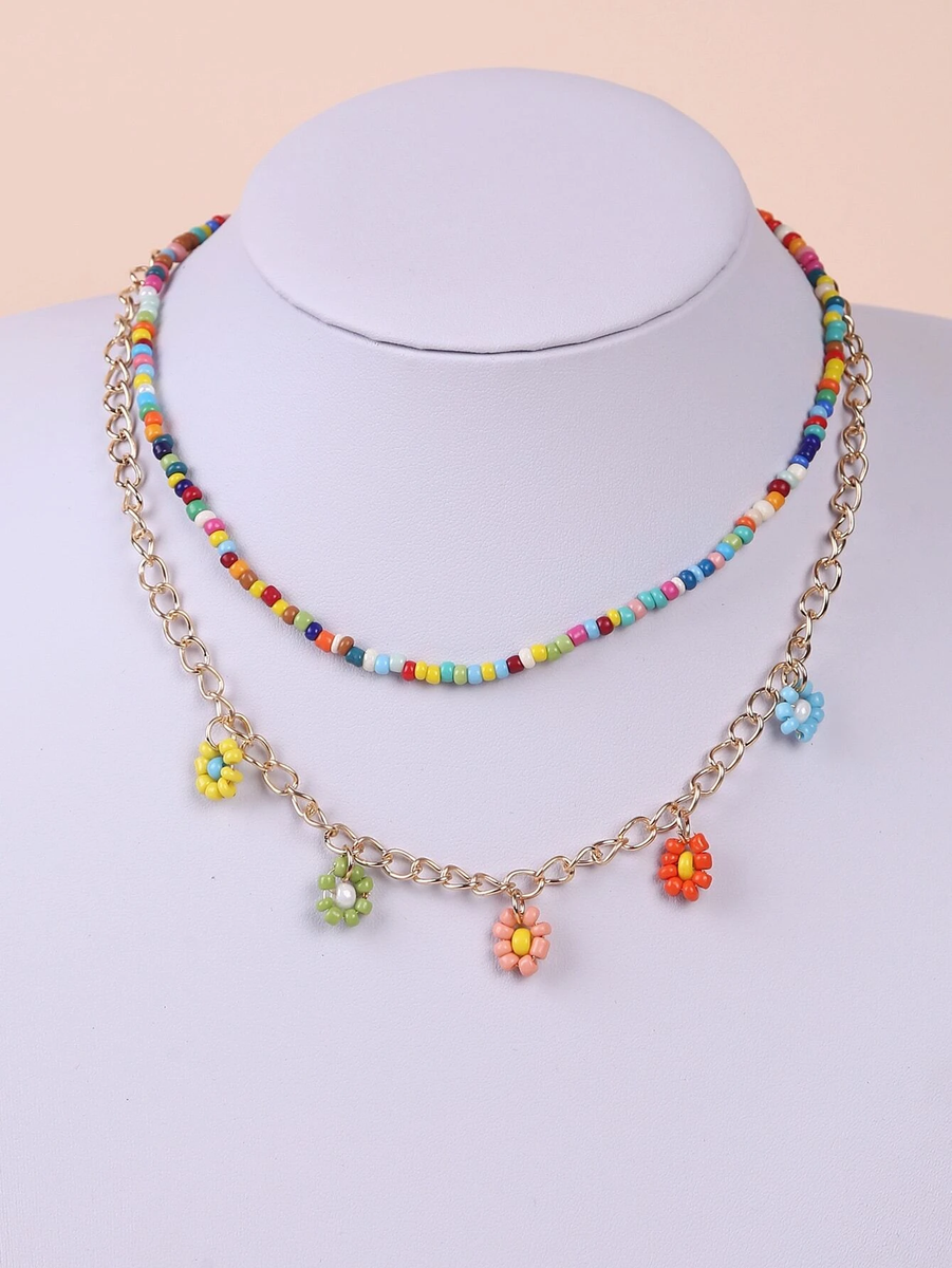 2pc Beaded Necklace Set