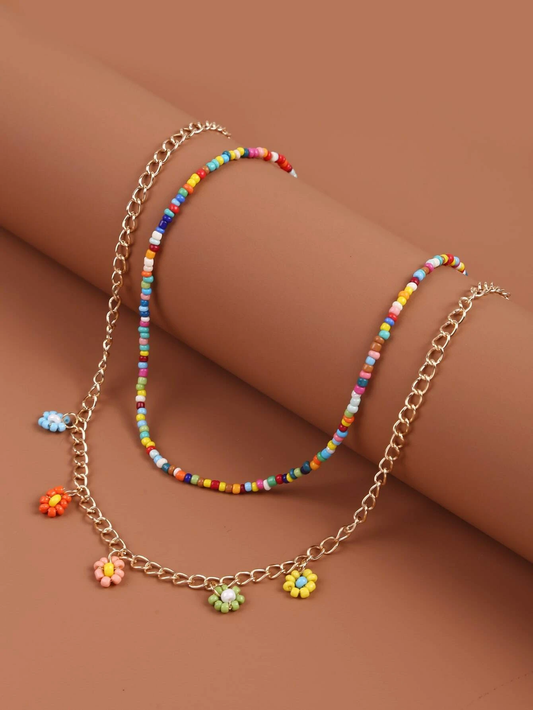 2pc Beaded Necklace Set