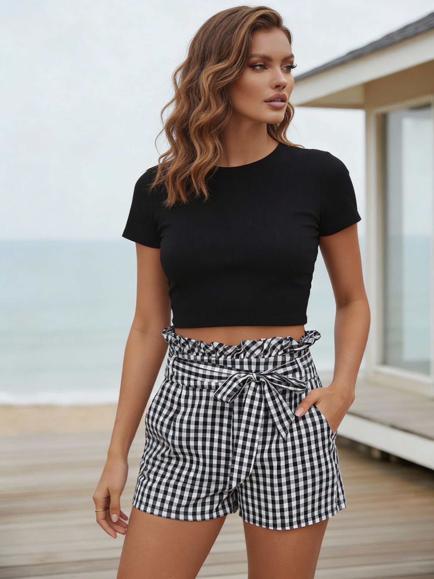 MARIAH Plaid Tie Shorts