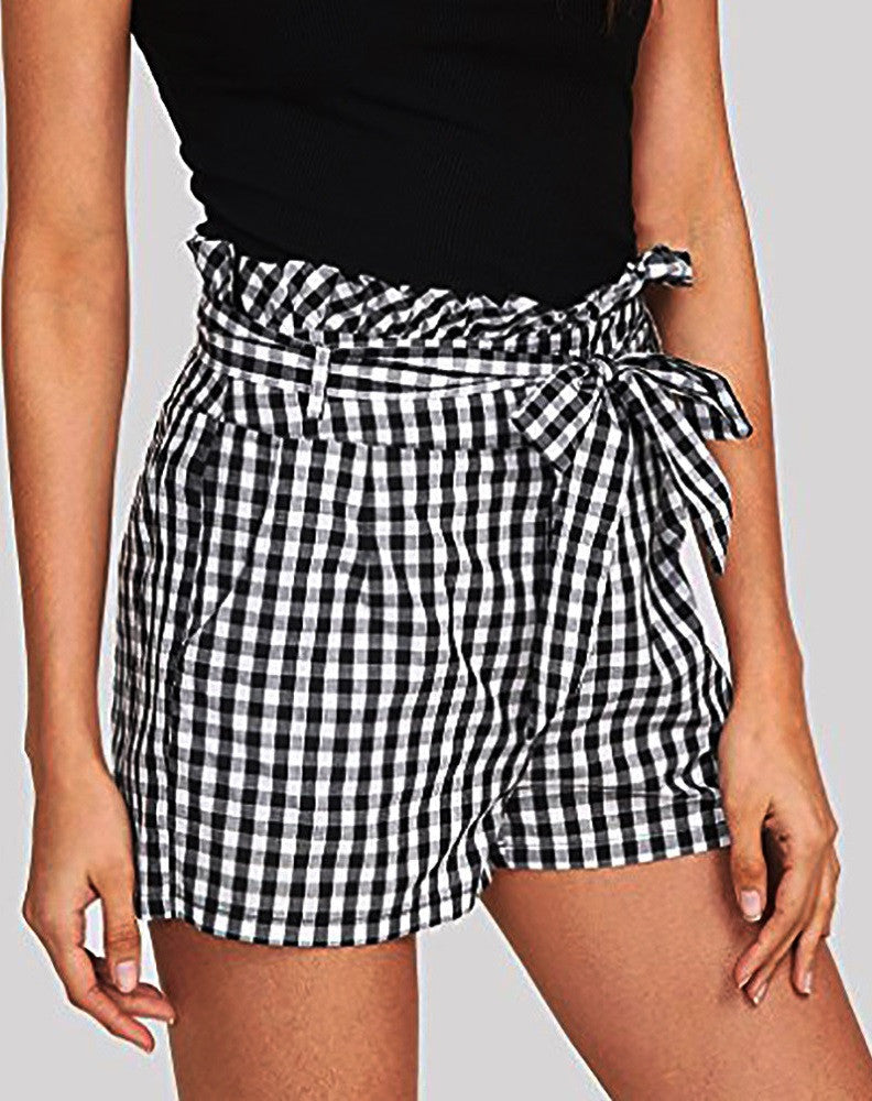 MARIAH Plaid Tie Shorts