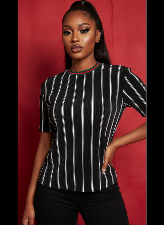 SAMMIE Striped Varsity Tee