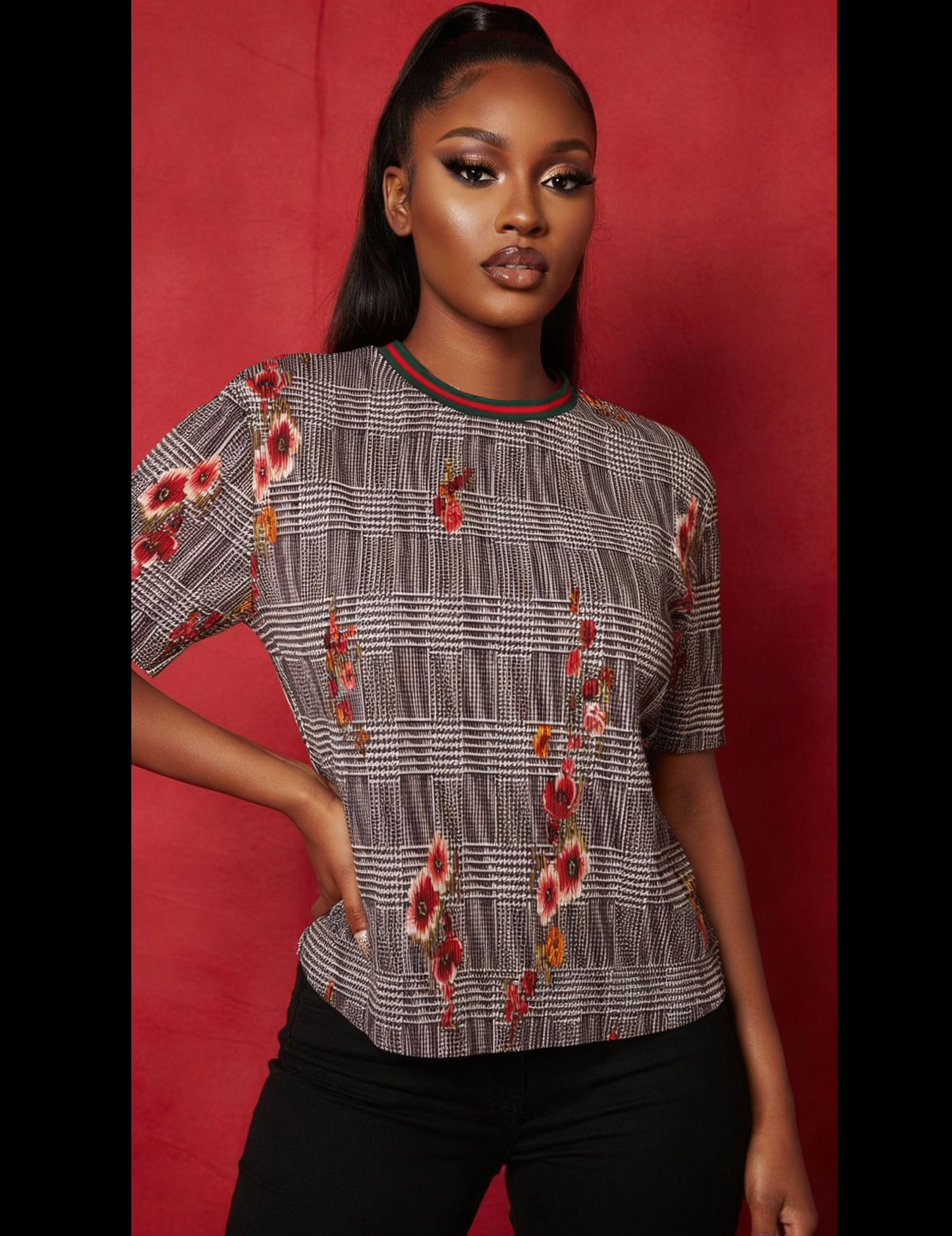 SAMMI Floral Varsity Tee